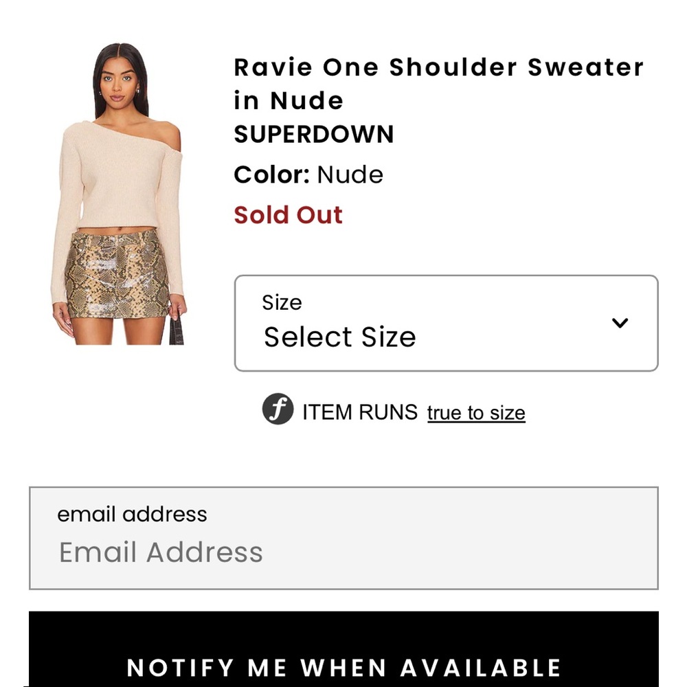 SUPERDOWN Ravie One Shoulder Sweater in Cream